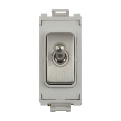 2 Way 10AX Grid Toggle Grid Switch in Stainless Steel with White Insert, Schneider GUG102TWSS
