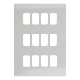 12 Gang Grid Plate Plate White Moulded, Schneider GUG12G 12G White Front Grid Cover Plate