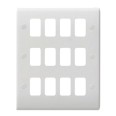 12 Gang Grid Plate Plate White Moulded, Schneider GUG12G 12G White Front Grid Cover Plate