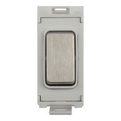 6A 2 Way Retractive and Centre Off Grid Switch Stainless Steel White Insert Schneider GUG202OCWSS