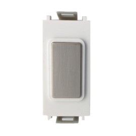 2 Way & Multiway Flat Retractive Secondary Grid Switch Stainless Steel White Insert for use with Electronic Dimmers Only Schneider GUGEMWWSS