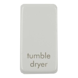 Schneider GUGRTDPW Rocker Grid Switch Cover Cap marked "tumble dryer" White Metal Ultimate range