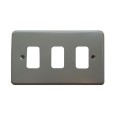 MK K3493ALM 3 Module Front Plate For Metal Clad (3G Double Grid Cover Plate)
