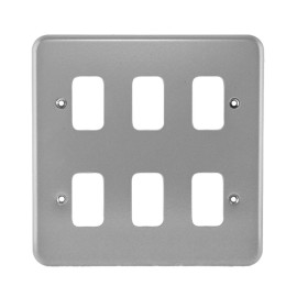 MK K3496ALM 6 Module Front Plate For Metal Clad (6 Gang Grid Cover Plate)
