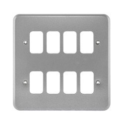 MK K3498ALM 8 Module Front Plate For Metal Clad (8 Gang Grid Cover Plate)