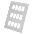 MK K3639WHI 12 Module Grid Front Plate White, 12 Way Cover Plate Moulded White MK Logic Plus