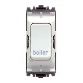 MK K4896BRWHI Grid 20A Double Pole Switch Marked 'Boiler' in White