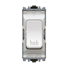 MK K4896HBWHI 20A Double Pole Switch Marked 'Hob' White Grid Module