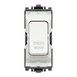 MK K4896MWWHI 20A Double Pole Switch Marked 'Microwave' White Grid Module