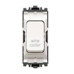 MK K4896WCWHI 20A Double Pole Grid Switch Marked 'Wine Cooler' in White