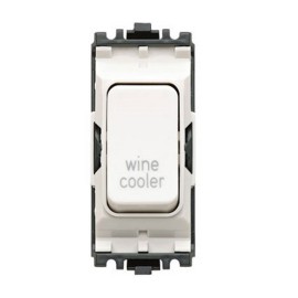 MK K4896WCWHI 20A Double Pole Grid Switch Marked 'Wine Cooler' in White