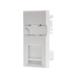 MK K5821WHI Secondary BT Phone Socket Euro Module White Plastic, Logic Plus White