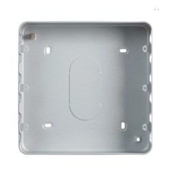 MK K8898ALM Grid Plus 40mm Aluminium Surface Box for 18 Grid Modules with 10 Knockouts, 194mm x 194mm x 40mm