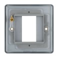 Metal Clad 1 Euro Module Square Faceplate for BG Euro Metal Clad, BG Electrical MC5EMS1 Front Plate only