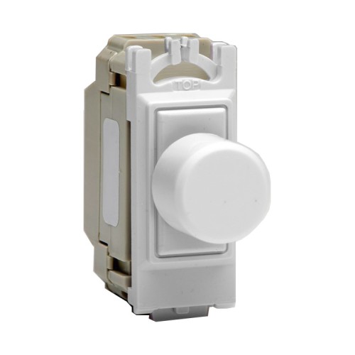 Intermediate Push­On/Off Switch PowerGrid Module (Dummy Dimmer) 6A (1 Grid Space) in White
