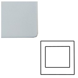 2 Module Euro Cover Plate in Matt White Screwless with White Trim, Mode White