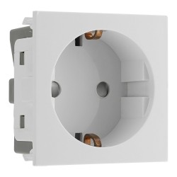 16A Unswitched Schuko Socket Euro Module in Moulded White BG Electrical EMSCHSW-01