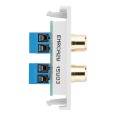 RCA/Phono Cable Outlet Euro Module in White Moulded BG EMRCA2W size 1M 50mm x 25mm