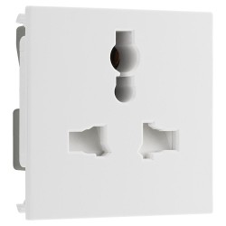 13A Unswitched Universal Socket Euro Module in White 2M 50mm x 50mm BG Electrical EMUNVW-01