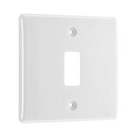 1 Gang Front Plate in White Moulded for 1 Module, Nexus Grid System, BG Nexus R81