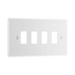 4 Gang Front Plate in White Moulded, Nexus Grid System, BG Nexus R84