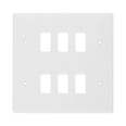 6 Gang Front Plate in White Moulded, Nexus Grid System, BG Nexus R86