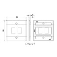 Nexus Grid 2 Gang Brushed Steel Front Plate for 2 Grid Modules, Nexus Grid System, BG Nexus RNBS2 (Cover Plate Only)