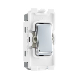 Nexus Grid 20A 20AX 1 Gang Double Pole Switch Module in Polished Chrome for Nexus Grid System, BG Nexus RPC30