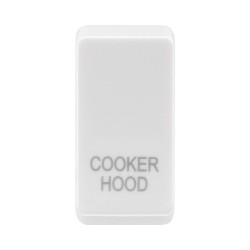 White Plastic Rocker Cover printed "COOKER HOOD" for Nexus Grid Switch for Cooker Hoods, RRCHW (price per 1)