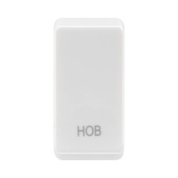 White Plastic Rocker Cover printed "HOB" for Nexus Grid Switch for the Hob Switch, RRHBW (price per 1)