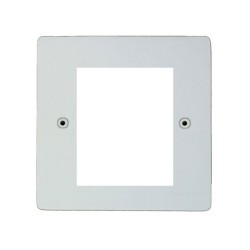 Primed White 2 Module Euro Plate, Heritage Brass paintable euro cover plate