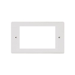 Primed White 4 Module Euro Plate, Heritage Brass paintable euro cover plate