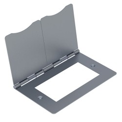 2 Gang Euro Module Cover Plate - Spring Hinged Floor Cover in Brushed Steel for 100 x 50mm (ideal for Floor Sockets)