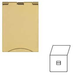 1 Gang Secondary Telephone Floor Socket in Polished Brass Elite Flat Plate with White or Black Plastic Trim