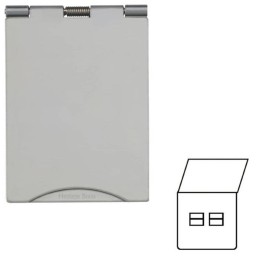 2 Gang Master Telephone Floor Socket in Polished Chrome Elite Flat Plate with White or Black Plastic Trim
