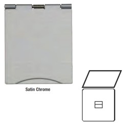 1 Gang Master Telephone Floor Socket in Satin Chrome Elite Flat Plate with White or Black Plastic Trim