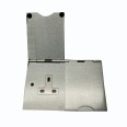 2 Gang 13A Unswitched Floor Socket in Satin Chrome Elite Flat Plate with a White or Black Plastic Trim