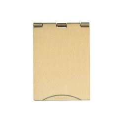 1 Gang 13A Unswitched Floor Socket in Satin Brass Elite Flat Plate and White or Black Plastic Trim
