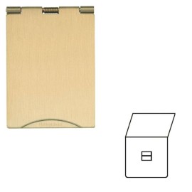 1 Gang Secondary Telephone Floor Socket in Satin Brass Elite Flat Plate with White or Black Plastic Trim