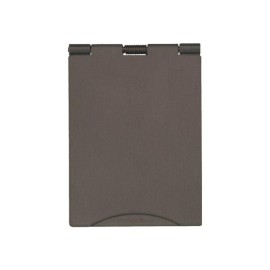 1 Gang 13A Unswitched Floor Socket in Matt Bronze Flat Plate and Black Plastic Trim