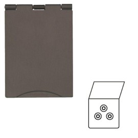 1 Gang 5A Unswitched Floor Socket in Matt Bronze Elite Flat Plate with Black Plastic Trim