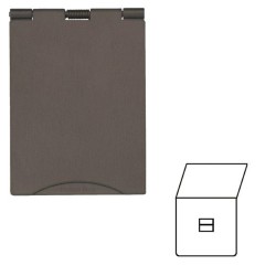 1 Gang Secondary Phone Socket Floor Socket in Matt Bronze Elite Flat Plate with Black Plastic Trim