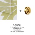 1 Gang Momentary Switch Invisible Plate with Brass Button, Single Gang Button Dimmer Controller