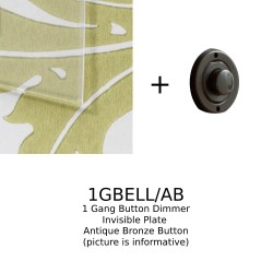 1 Gang Momentary Switch Invisible Plate with Antique Bronze button, Single Button Dimmer Controller