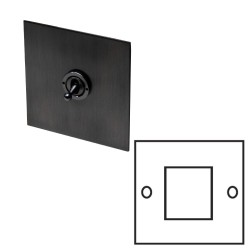 Single Black Brush on an Antique Bronze Flat Plate from Forbes and Lomax for Wall Mounting