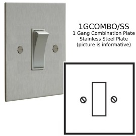 1 Gang Combination Plate in Stainless Steel Flat Plate from Forbes and Lomax