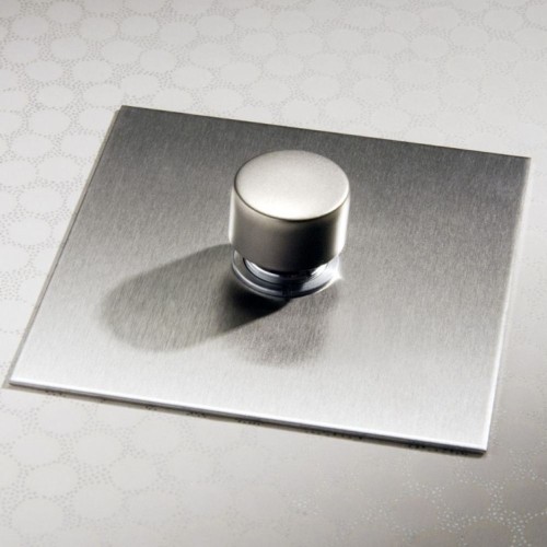 1 Gang Dimmer Flat Plate in Stainless Steel - Grid, Plate and Knob only, Forbes and Lomax