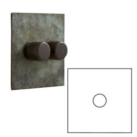 1 Gang Dimmer Flat Plate in Verdigris - Grid, Plate and Knob only, Forbes and Lomax