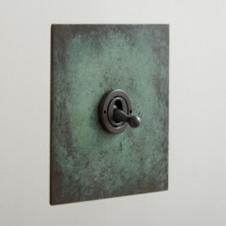 1 Gang Intermediate Dolly Switch Verdigris Plate and Toggle Switch from Forbes and Lomax