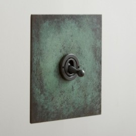 1 Gang Intermediate Dolly Switch Verdigris Plate and Toggle Switch from Forbes and Lomax